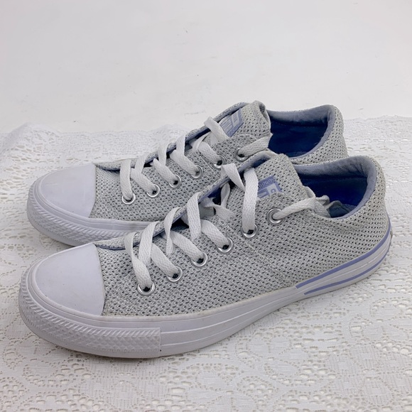 Converse All Star Low Profile Sneakers Size 8 Light gray White Lace up EUC - Picture 3 of 14
